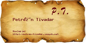 Petrán Tivadar névjegykártya