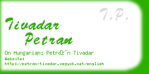 tivadar petran business card
